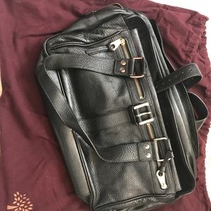 Mulberry Zipper Buckle Leather Tote